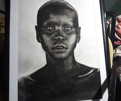 COMMENDED. Morris Wamae, 21, Tears, charcoal 