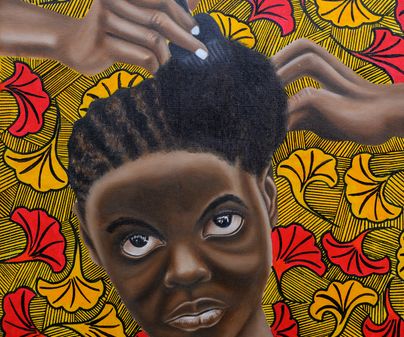 Baraka Joseph, 23, Nairobi,Kenya, Msusi, Acrylic on canvas, 80x60cm, 2